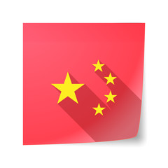 Wall Mural - Long shadow vector sticky note icon with  the five stars china f