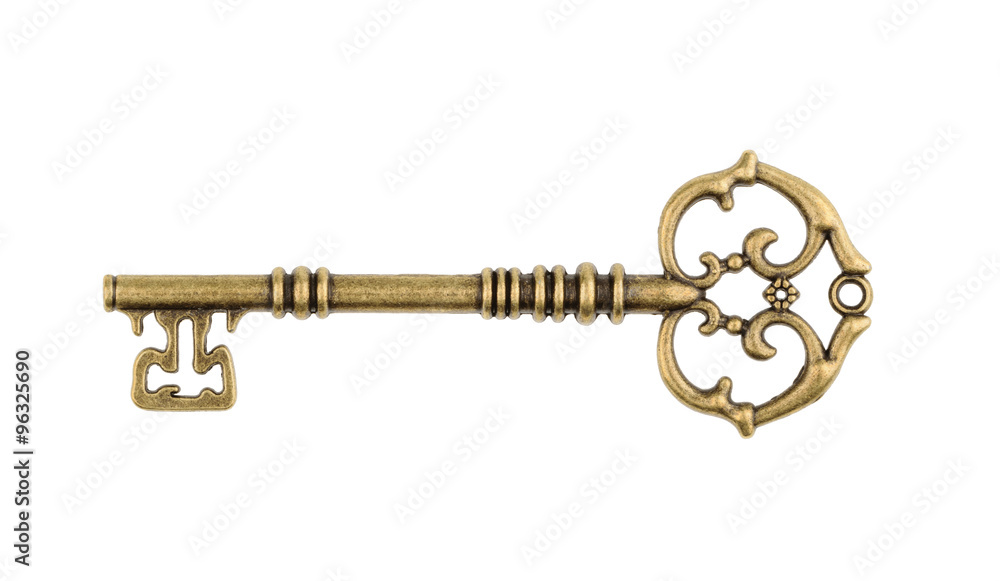 Old key isolated on white background. without shadow Stock Photo ...