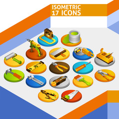 Wall Mural - Tools Isometric Icons