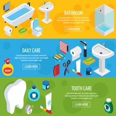 Poster - Isometric Horizontal Hygiene Banners