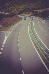 Wall Mural - Highway through France at summer time