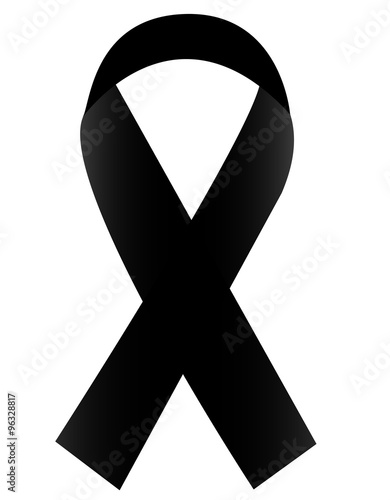 Ruban Noir Douleur Deuil Stock Vector Adobe Stock