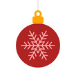 Christmas tree ornament with snowflake flat icon for apps and websites