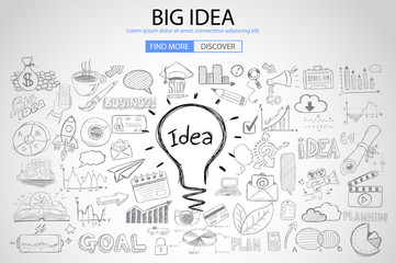 Big Idea concept with Doodle design style