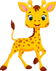Wall Mural - Cute giraffe cartoon