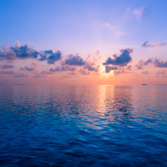 Wall Mural - Spectacular sunset over the ocean. Maldives