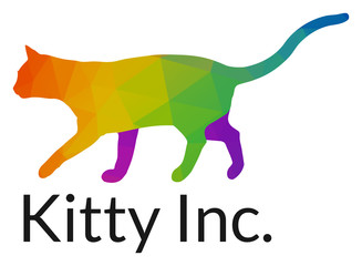 Elegant Multicolored Cat Logo Template