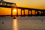 Fototapeta Tęcza - Braga Bridge sunset