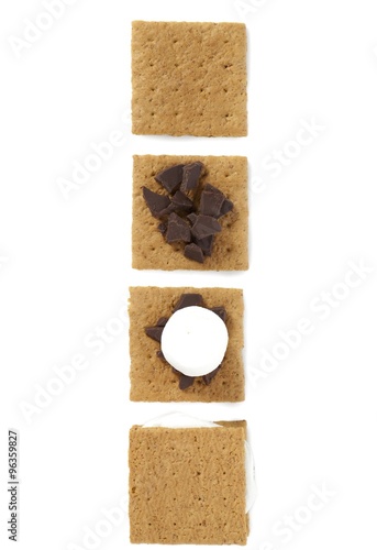 Fotografie, Obraz graham wafers with chocolate candy bar and mallows