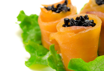 Wall Mural - Salmon Rolls with Caviar