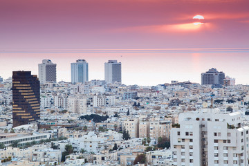 Wall Mural - Tel Aviv Cityscape At Sunset