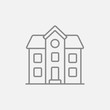 Two storey detached house line icon.
