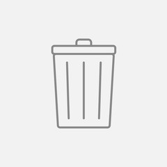 Poster - Trash can line icon.