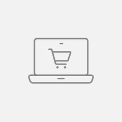 Poster - Online shopping line icon.