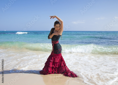 Fototapeta na szkło flamenco i ocean