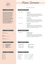 Vector Creative Resume Template. Minimalist Style. CV Infographic Elements