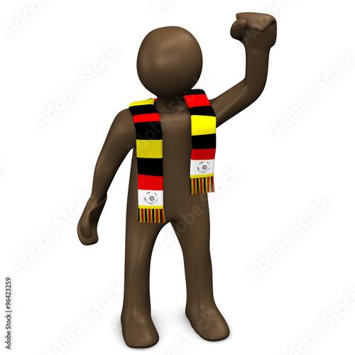 Deutscher Fussballfan Braunes Mannchen Auf Einem Weissen Hint Stock Illustration Adobe Stock