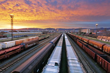 Train freight - Cargo railroad industry