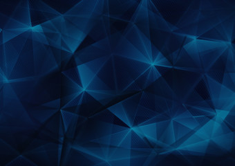 Canvas Print - dark blue triangles web abstract background