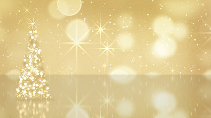 Wall Mural - christmas tree from gold stars
