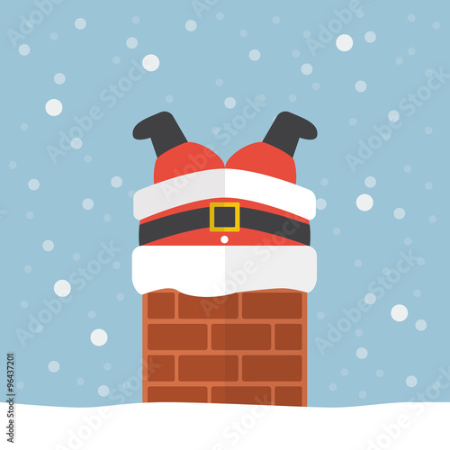 Fotomural Santa claus stuck in the chimney