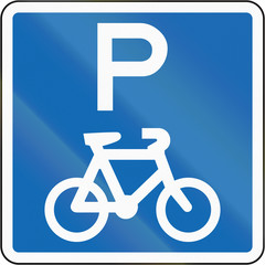 Wall Mural - New Zealand road sign - Parking zone for bicycles