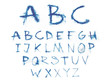 Watercolor aquarelle font type handwritten hand drawn doodle abc alphabet uppercase letters