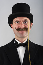Charicature Portrait Of Man In Top Hat And Monocle