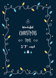 © Yuliia Batsheva - Christmas Card Template with Vintage Lights Garland and Space for Text