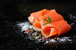 Salted salmon with rosemary and pepper