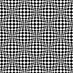 Fototapete - Seamless pattern with bulging distortion on checkered surface. V