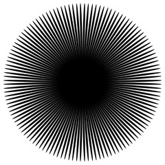 Aufkleber - Abstract starburst, sunburst graphic. Converging, radiating line