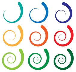 Leinwandbilder - Set of different spiral, swirl, twirl shapes