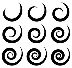 Poster - Set of different spiral, swirl, twirl shapes