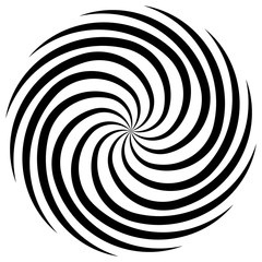 Fototapete - Spiral, vortex, swirl or twirl abstract monochrome graphic. Vect