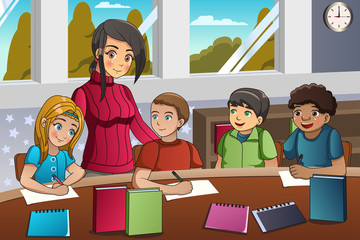 Poster - Student and Teacher in the Classroom