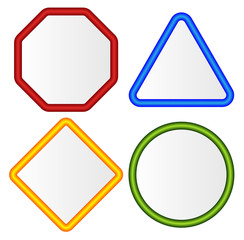 Poster - Empty signs. Octagon, triangle, square, circle shapes.