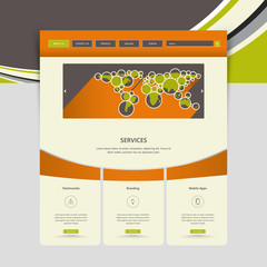 Wall Mural - flat colorful website template design