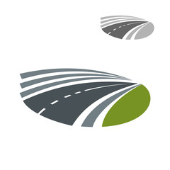 highway road pass among green rural fields