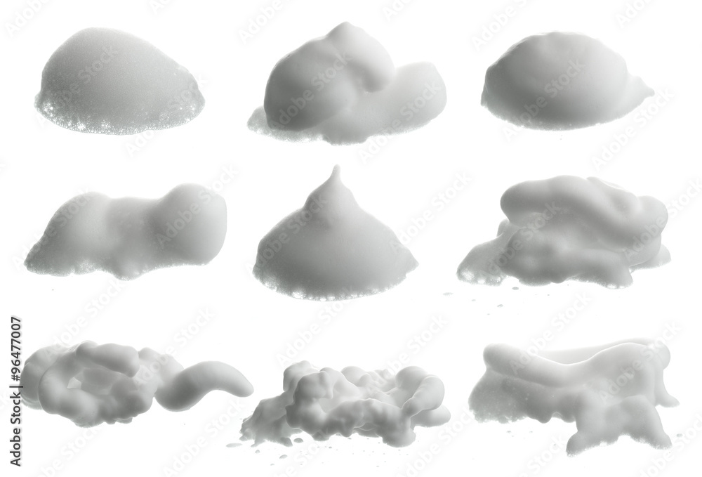 Shave foam (cream)  isolated on white - obrazy, fototapety, plakaty 