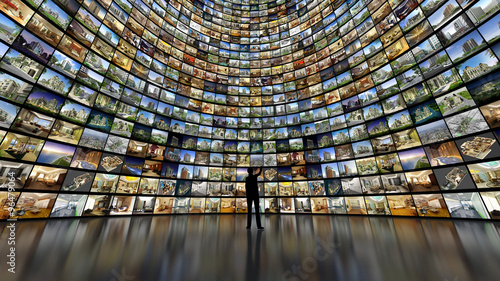 Curved video wall Fototapet