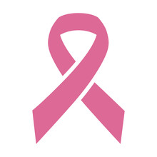 Pink Ribbon For Breast Cancer Awareness Flat Icon