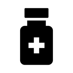 Medication drug bottle flat icon for apps and websites