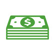 Stack of cash line art icon for apps and websites