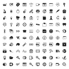 seo 100 icons set for web