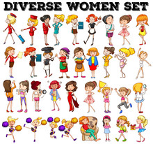 Diverse Women Set On White