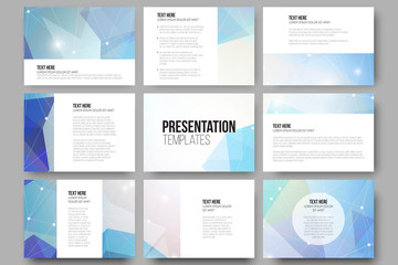 Wall Mural - set of 9 vector templates for presentation slides. colorful graphic design, abstract background