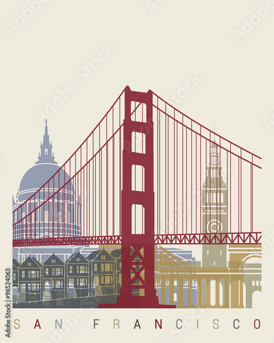 Nowoczesny obraz na płótnie San Francisco skyline poster