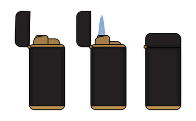 Sticker - Cigar lighter. In different states