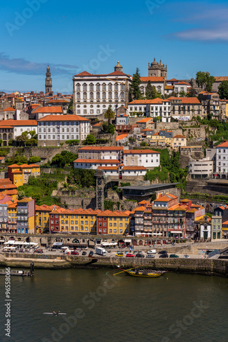 Obraz w ramie Portugal, Porto, Douro river nad historic city centre